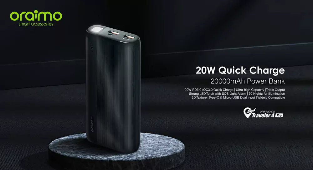 Oraimo OPB-P204DQ Traveler 4 Pro 20W