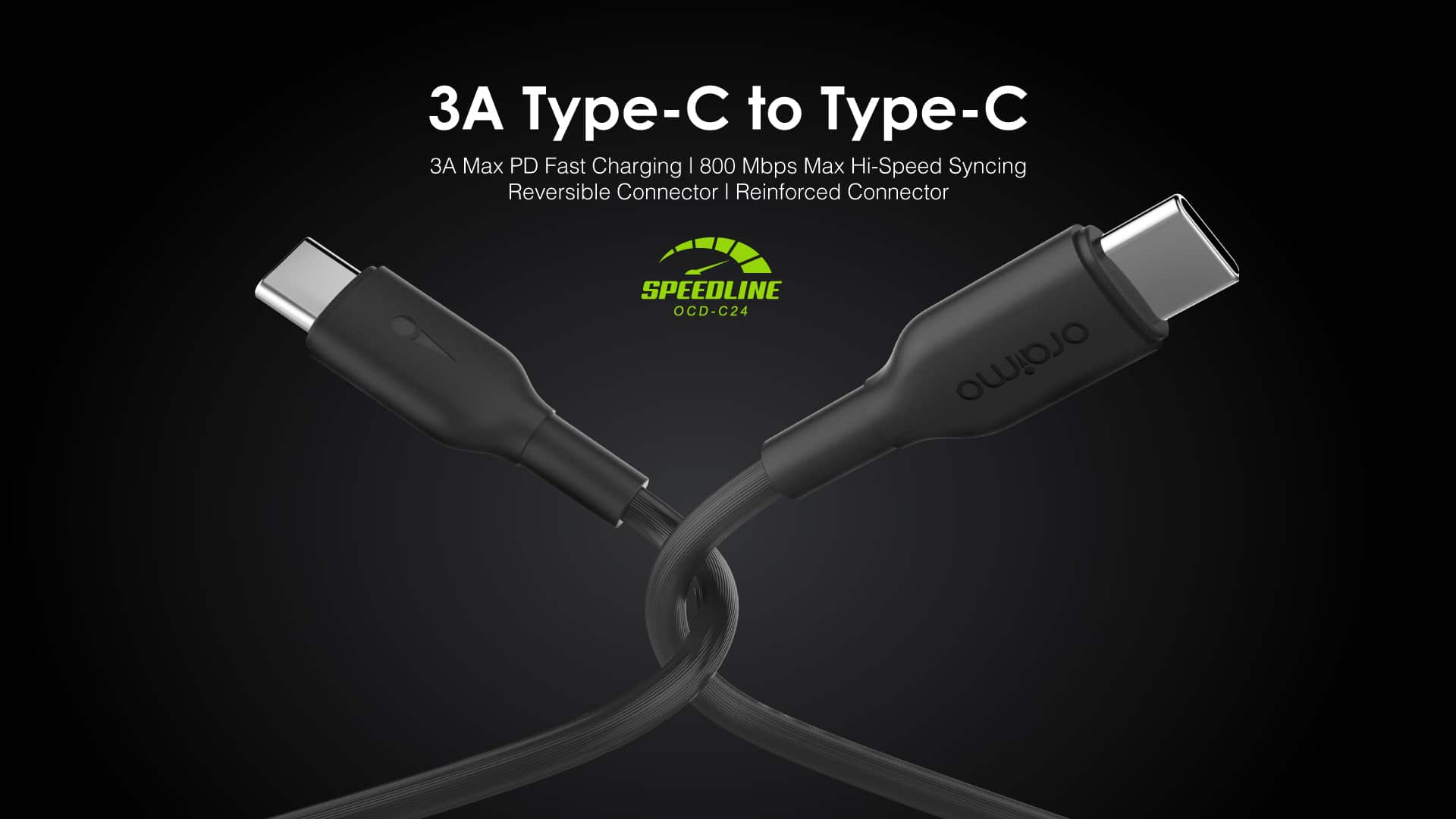 Oraimo SpeedLine USB C to USB C 3A Data Cable OCD C24 3 2