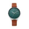 Titan 2648SL01 Workwear Women Watch with Green Dial Leather Strap