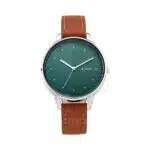 Titan 2648SL01 Workwear Women Watch with Green Dial Leather Strap
