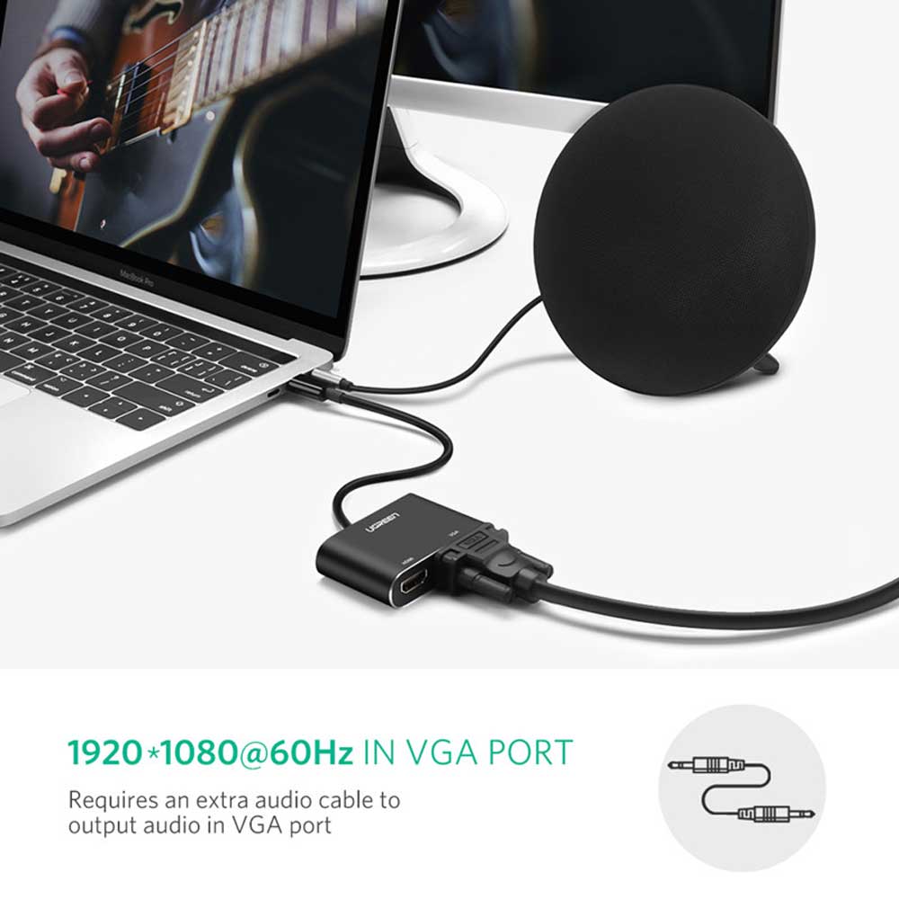 UGREEN CM162 USB C to HDMIVGAUSB 3.0 Adapter with PD 5