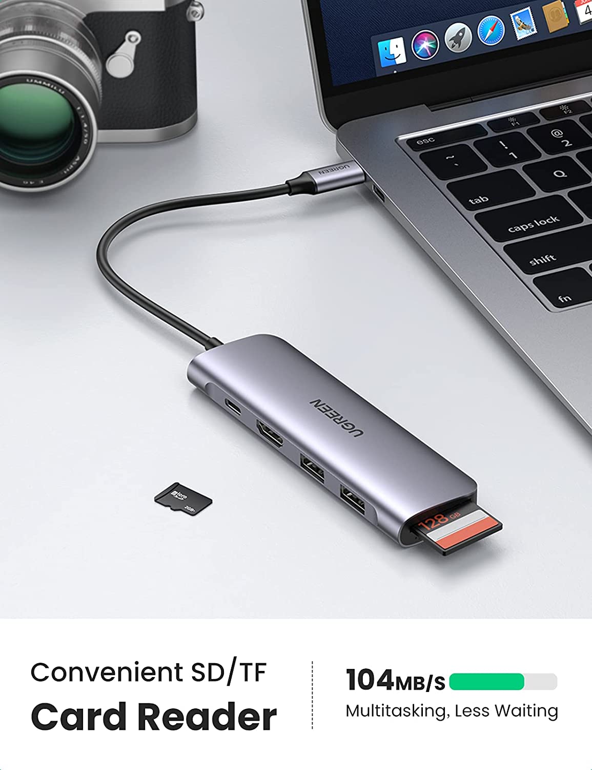 UGREEN CM195 6 in 1 USB C HUB with PD Power Supply 2 1