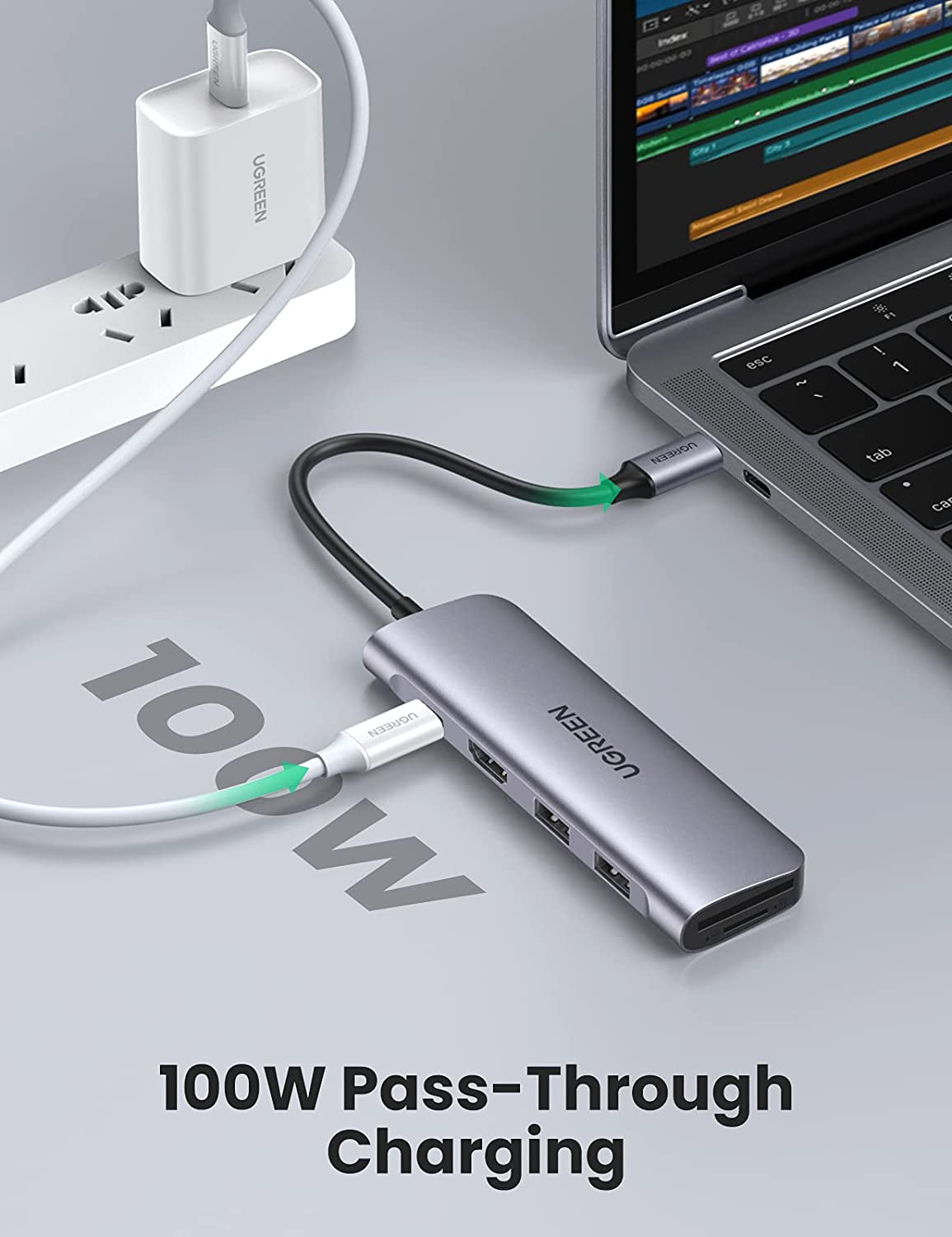 UGREEN CM195 6 in 1 USB C HUB with PD Power Supply 2 6