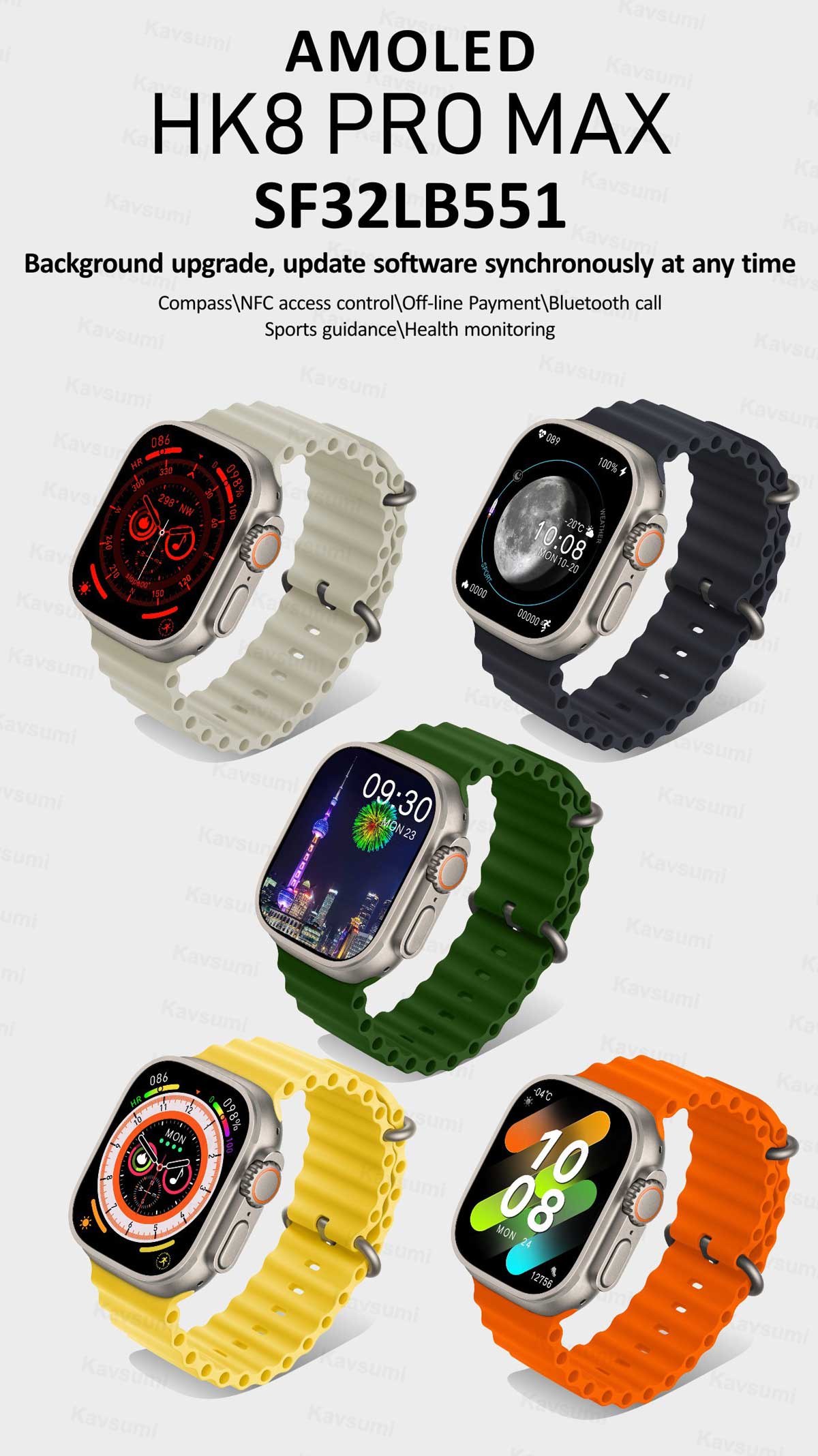 HK8 Pro Max AMOLED Bluetooth Calling Smart Watch 5