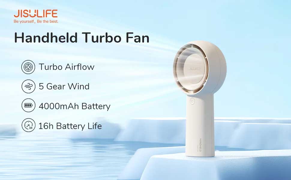 JISULIFE FA43 4000mAh Handheld Turbo Fan 3