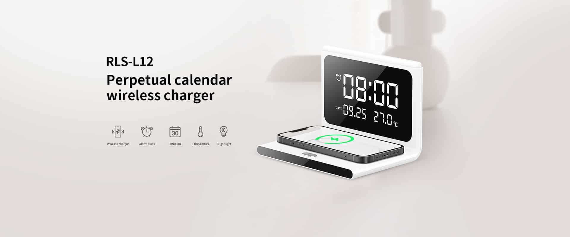 RECCI RLS L12 Perpetual Calendar with 15W Wireless Charger 5