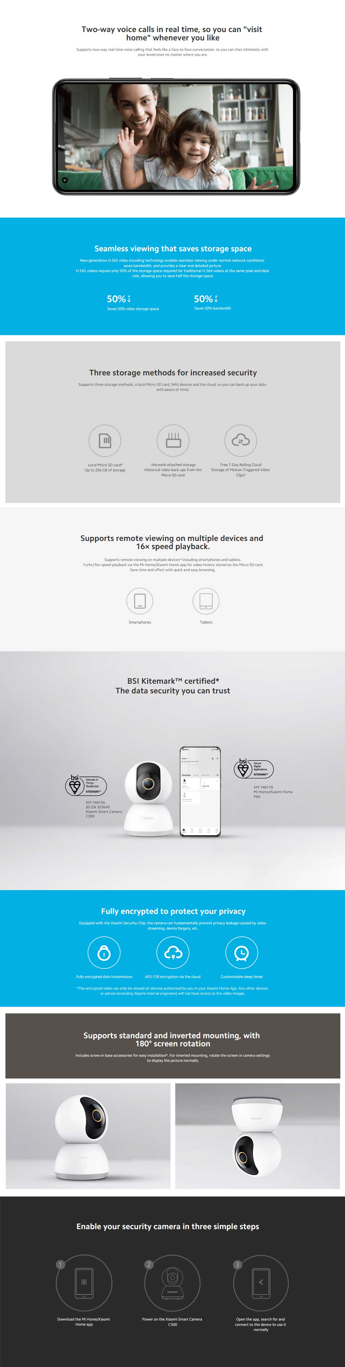 Xiaomi C300 2K 360° Smart Home Security WiFi Camera 6