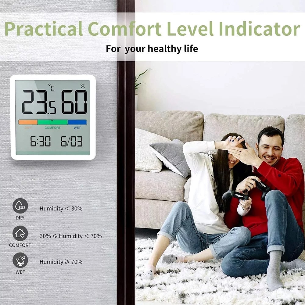 Xiaomi MIIIW Temperature Humidity Digital LCD Thermometer Hygrometer Alarm Clock 6