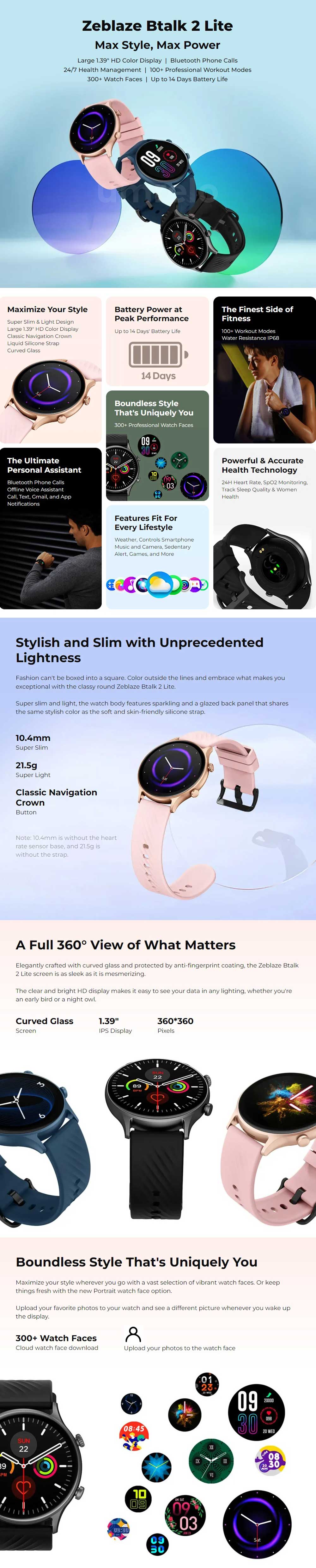 Zeblaze Btalk 2 Lite Bluetooth Calling Smart Watch 4