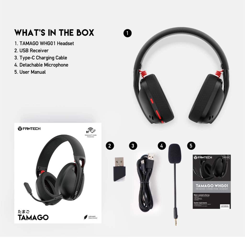 Fantech Tamago WHG01 Bluetooth Gaming Headphone 3 5