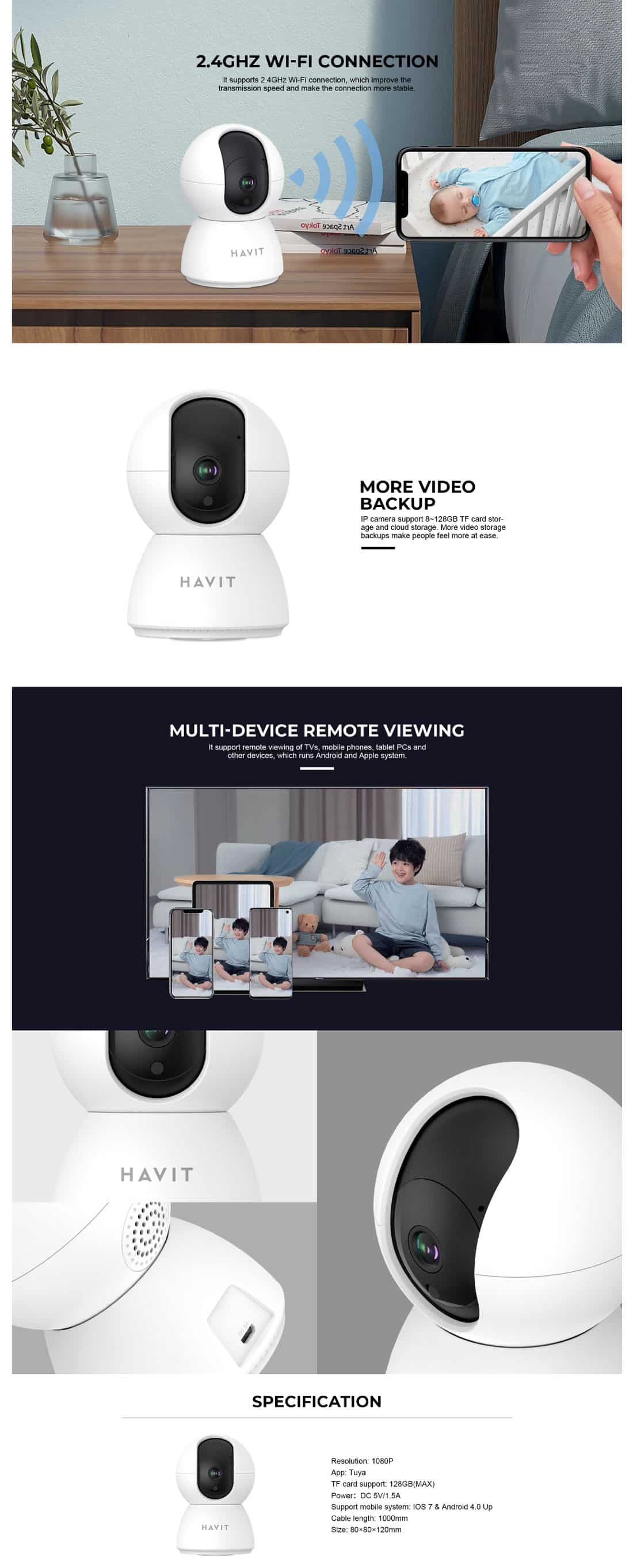 Havit IPC20 Smart 360° 1080P IP Camera 4