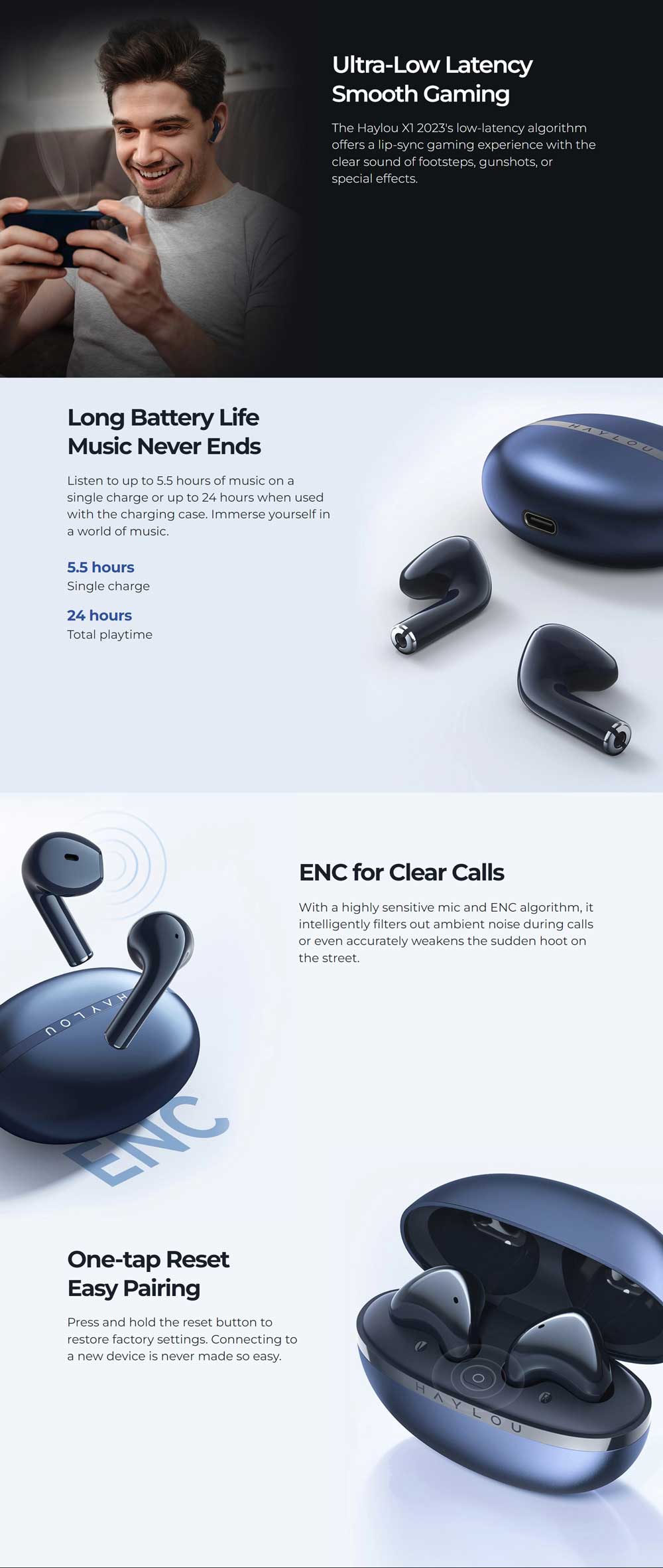 Haylou X1 2023 ENC True Wireless Earbuds 3