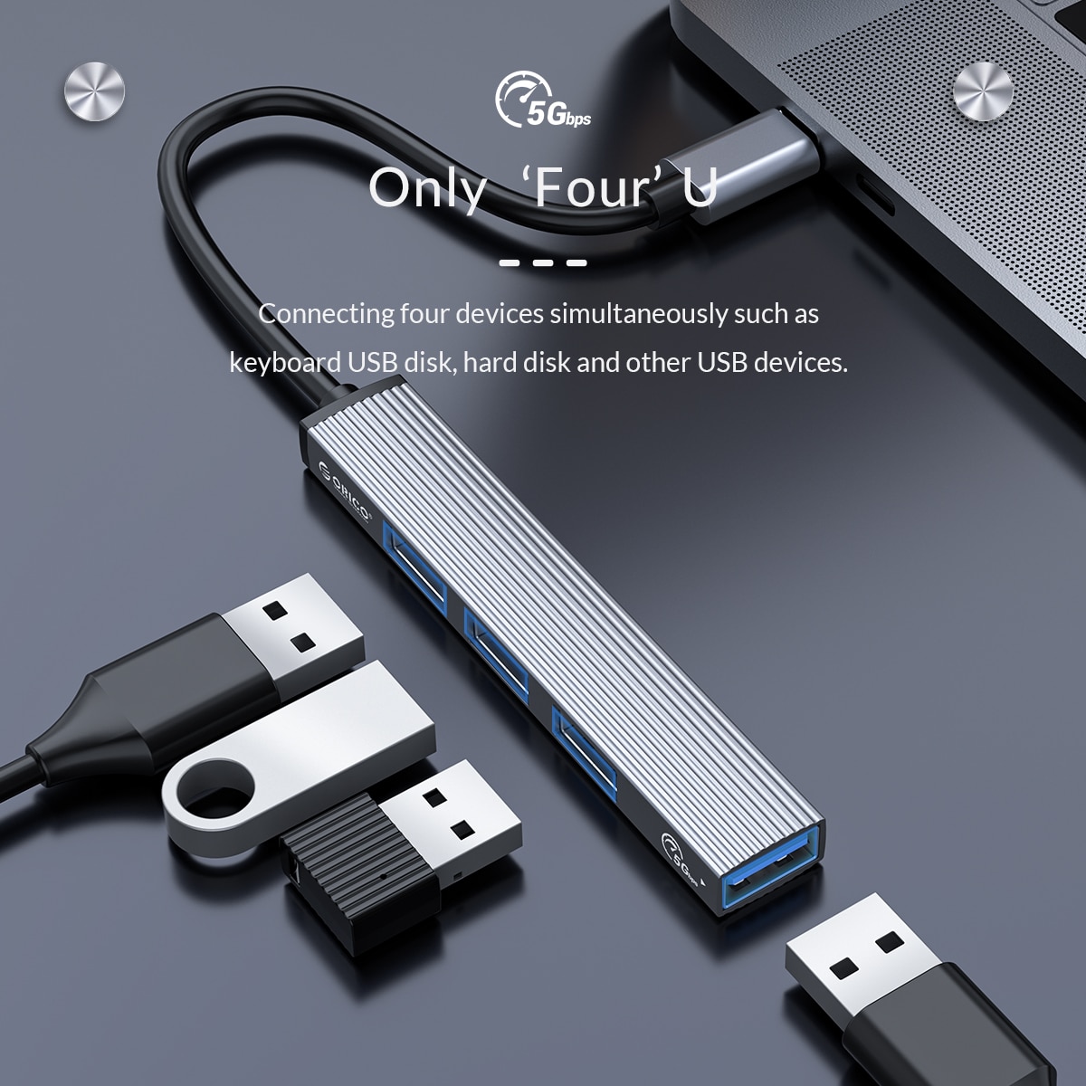 ORICO Type C to USB3.0 HUB AH 12F 9
