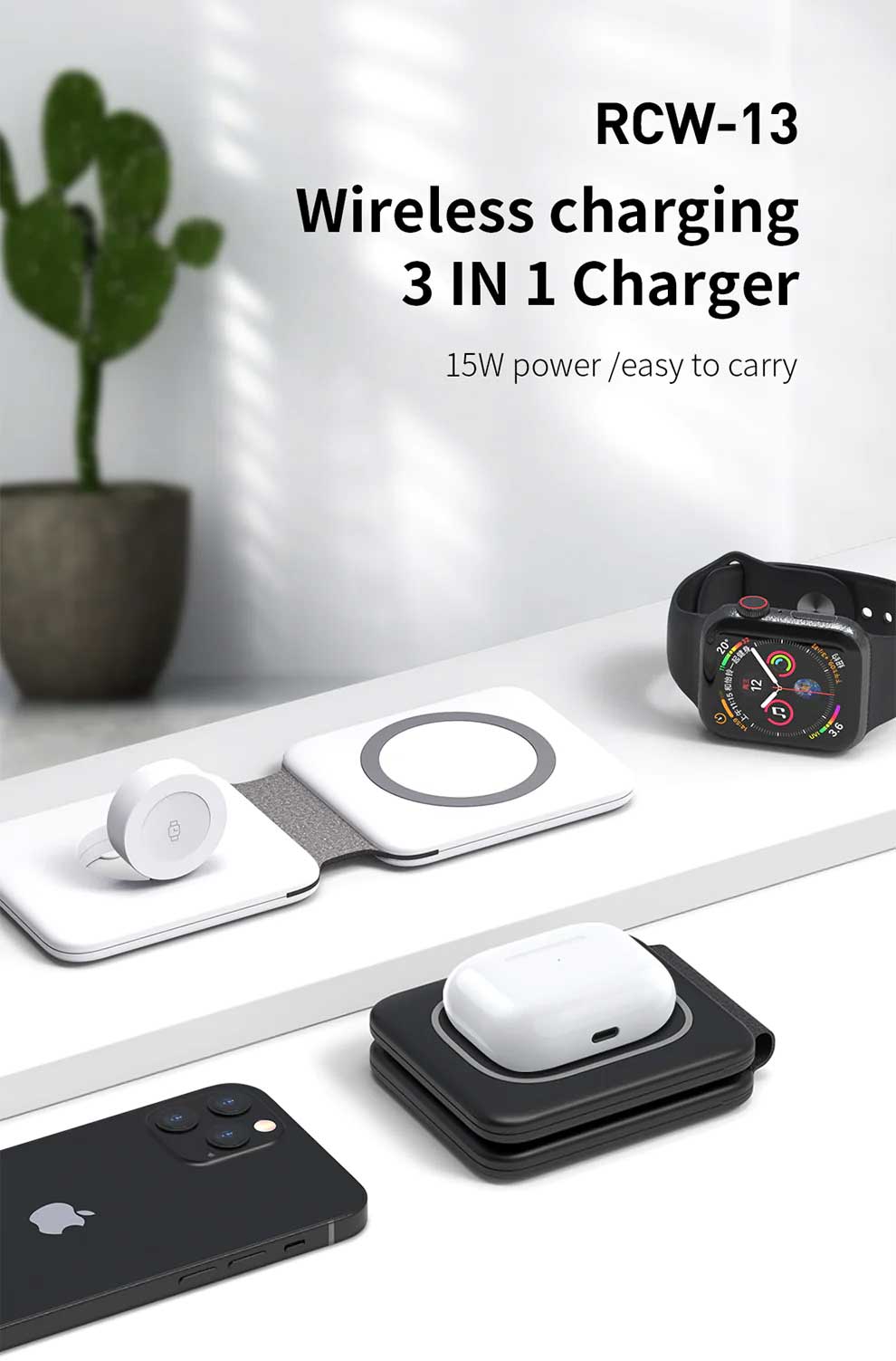 RECCI RCW 13 15W 3 in 1 Wireless Charger 2