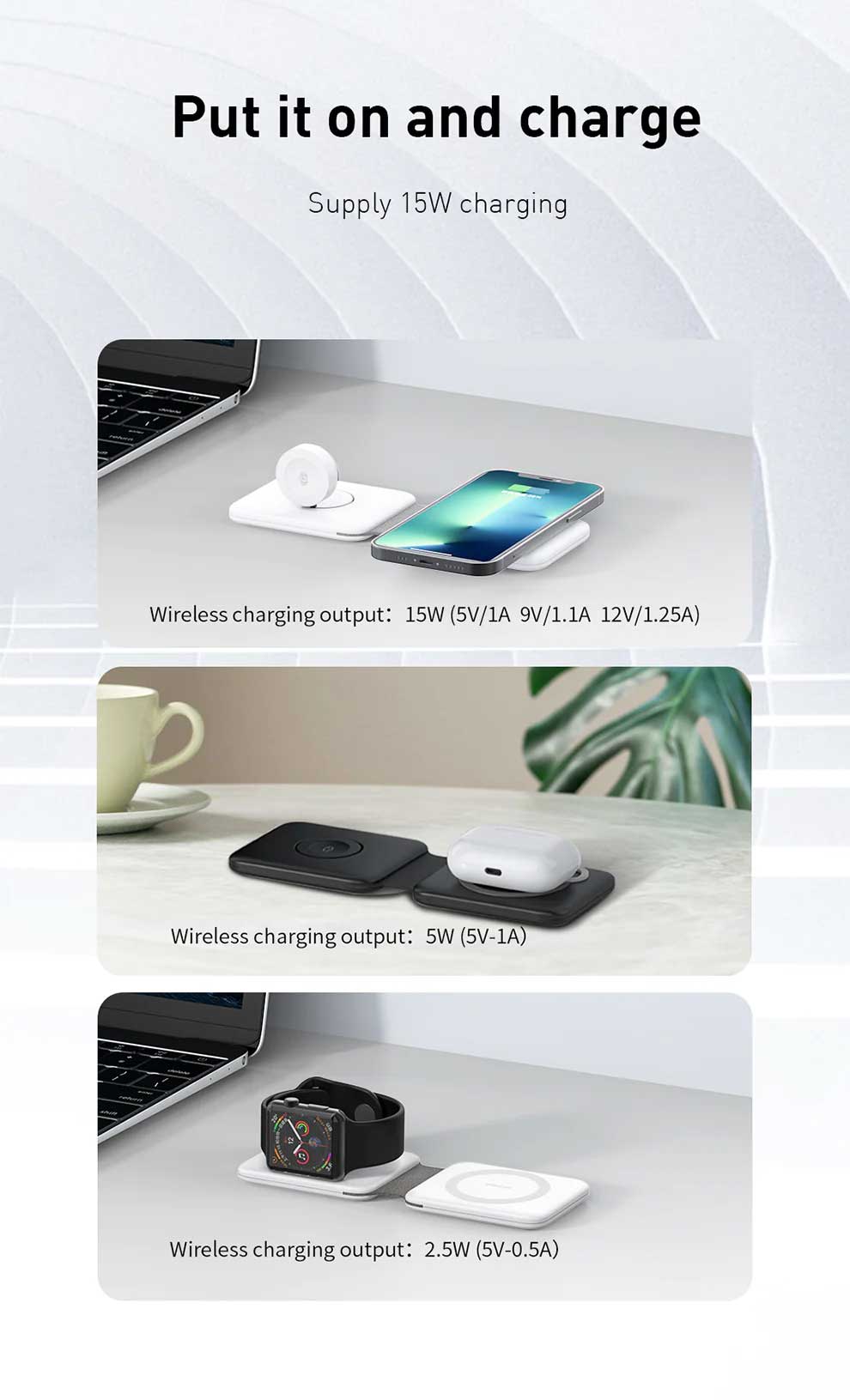 RECCI RCW 13 15W 3 in 1 Wireless Charger 3