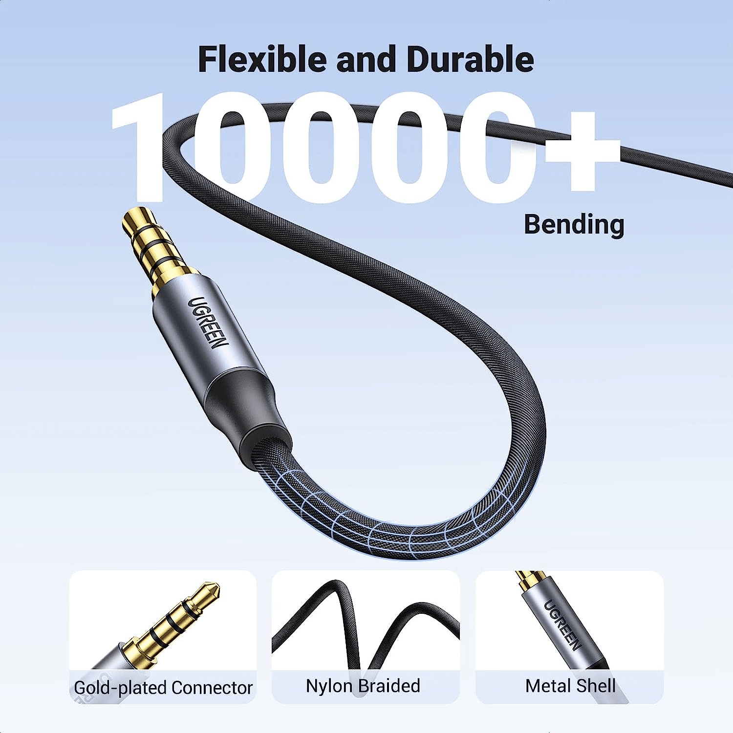 UGREEN AV183 4 Pole 3.5mm Male to 3.5mm Male Aux Audio Cable 20783 3