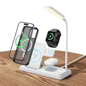 USAMS US CD195 15W 4 IN 1 Wireless Charging Phone Holder With Table Lamp 2