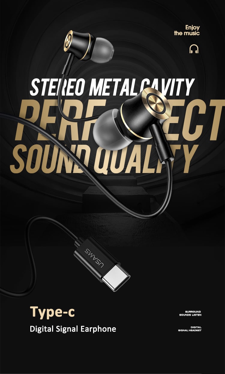 USAMS US SJ482 EP 43 Type C In ear Metal Earphone 2