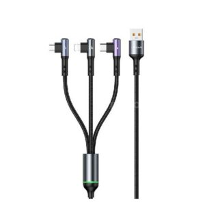 USAMS US-SJ561 U80 3 in 1 Right Angle 66W Fast Charging Data Cable