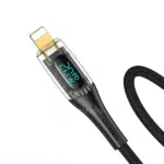 USAMS US-SJ588 Type-C To Lighting PD 20W Transparent Fast Charging Digital Display Cable 1.2M - Image 2