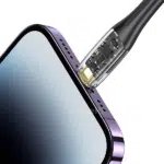 USAMS US-SJ588 Type-C To Lighting PD 20W Transparent Fast Charging Digital Display Cable 1.2M - Image 3