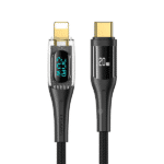 USAMS US-SJ588 Type-C To Lighting PD 20W Transparent Fast Charging Digital Display Cable 1.2M