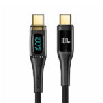 USAMS US-SJ591 Type-C To Type-C PD 100W Transparent Digital Display Cable 2 Meter