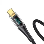 USAMS US-SJ591 Type-C To Type-C PD 100W Transparent Digital Display Cable 2 Meter