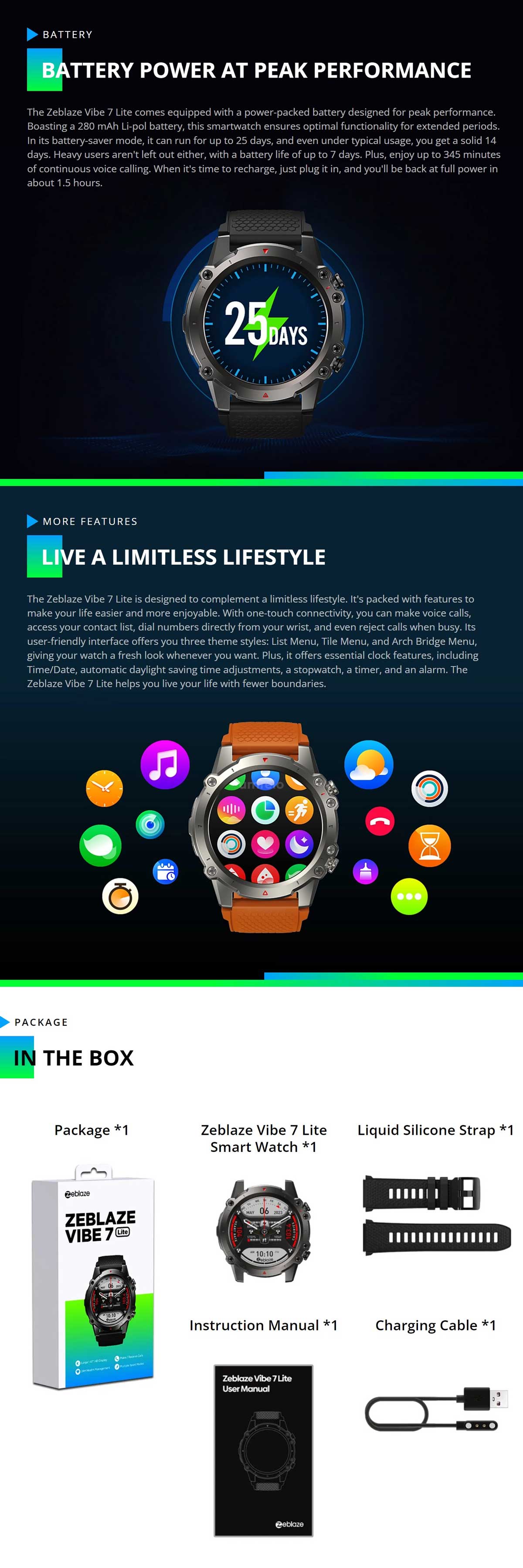Zeblaze Vibe 7 Lite Calling Smart Watch 6
