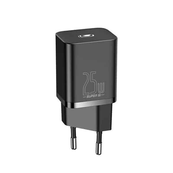 Baseus Super Si 1C 25W Quick Charger EU Plug with Type C to Type C 3A Cable