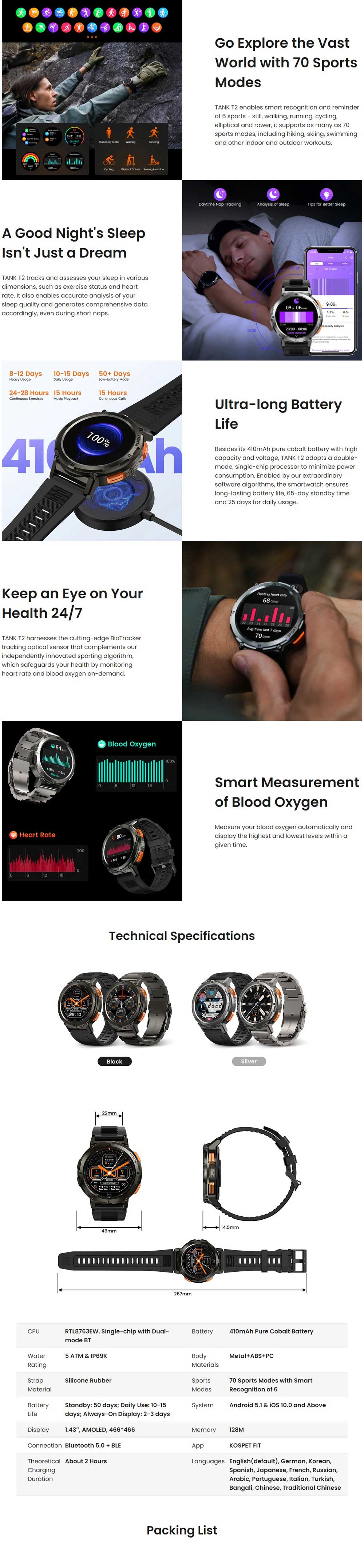 KOSPET TANK T2 Smart Watch Special Edition 4
