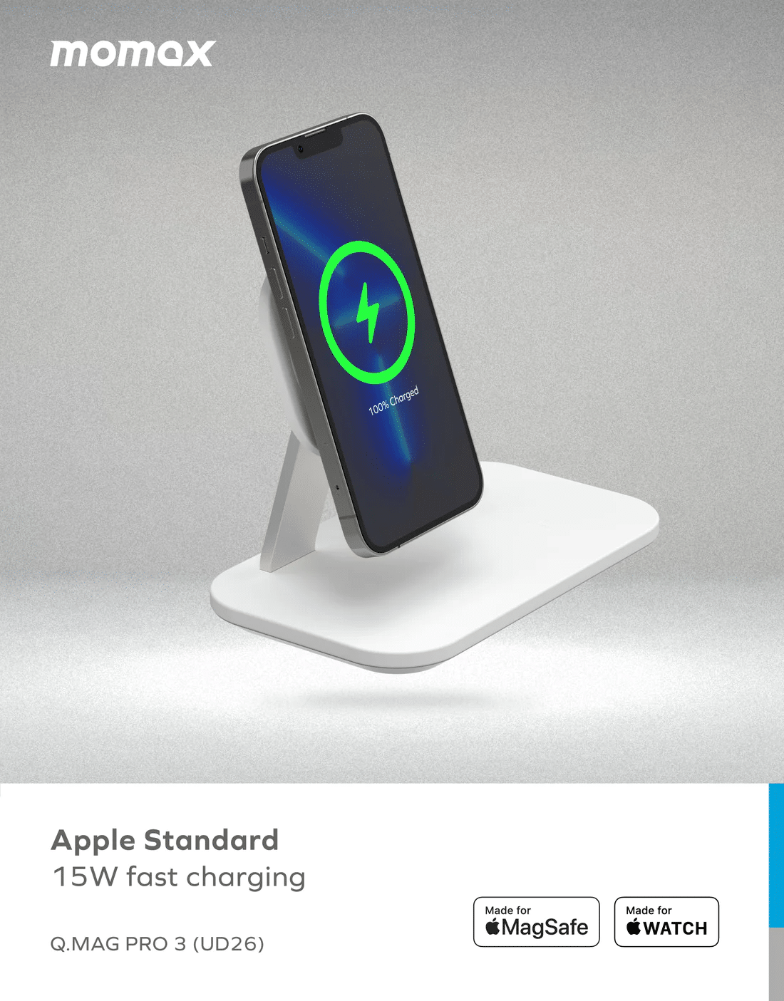 MOMAX Q.Mag Pro3 25W 3 in 1 MagSafe Wireless Charging Stand UD262