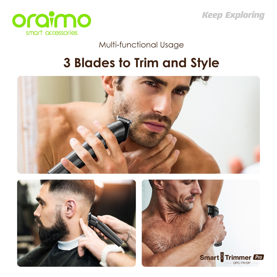 oraimo SmartTrimmer Multi-functional Trimmer With 4 Guided Combs