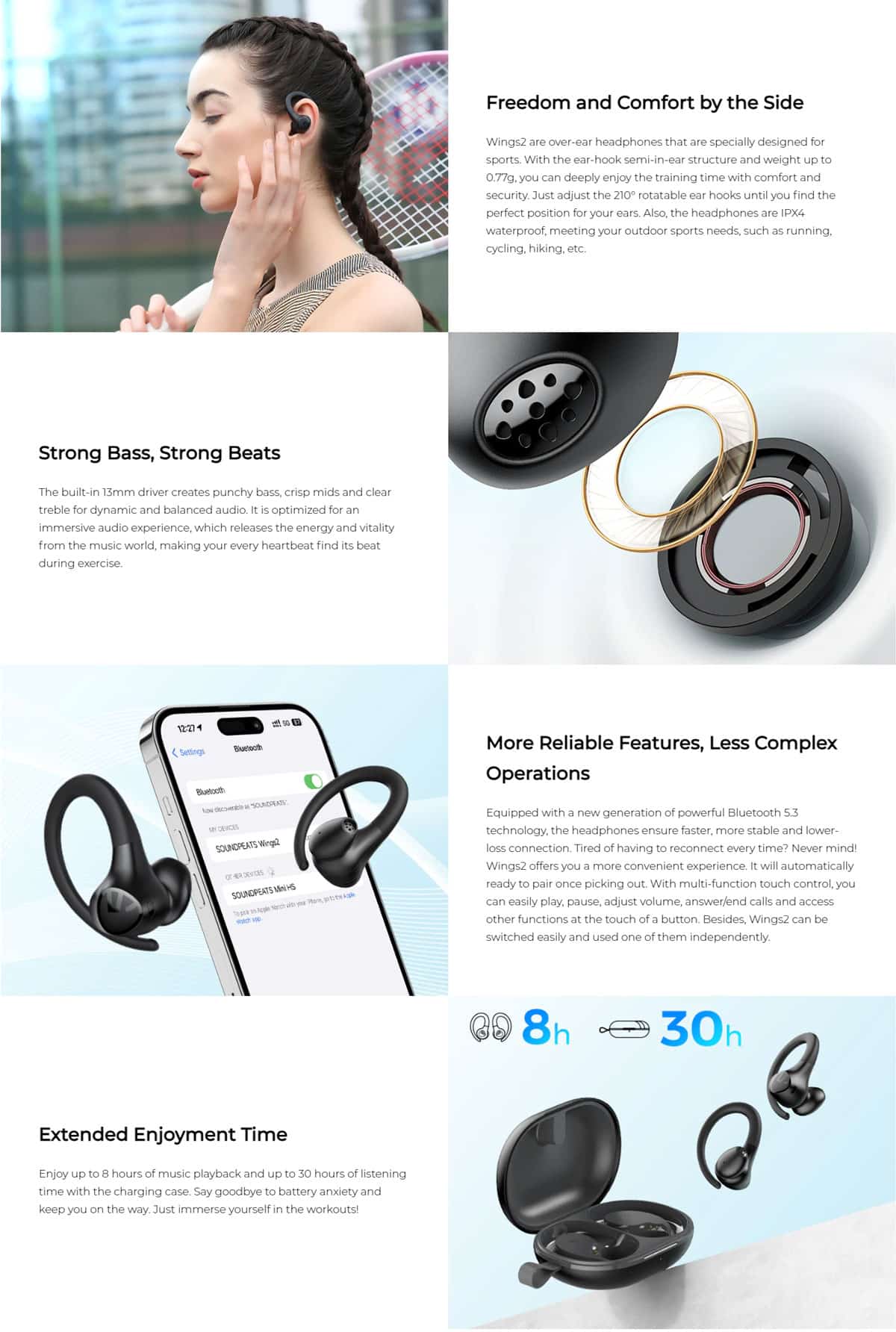 SoundPEATS Wings2 Sports Wireless Headphones 4
