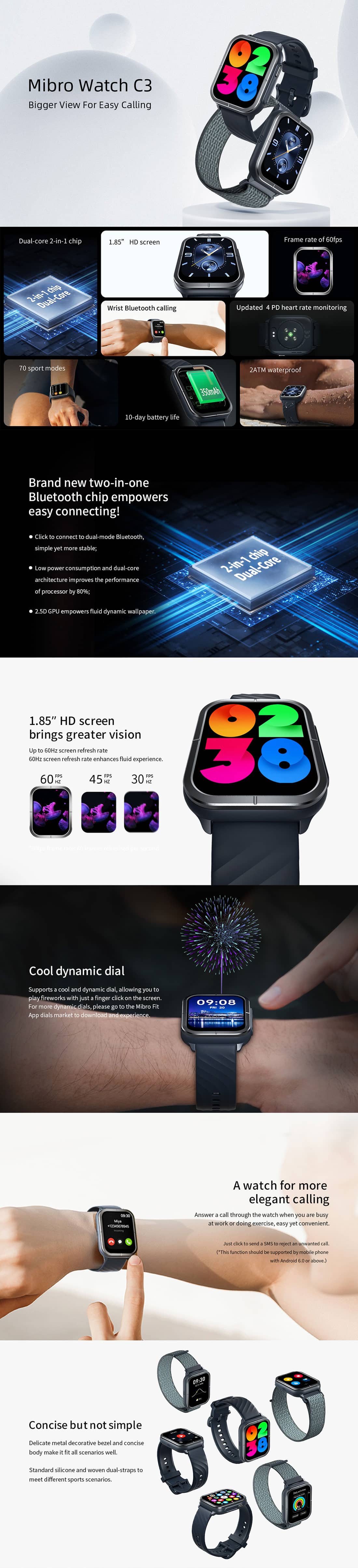 Xiaomi Mibro Watch C3 Bluetooth Calling Smart Watch 4