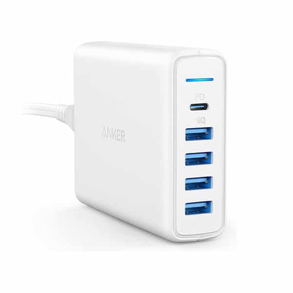 Anker A2056 60W 5-Port Desktop Charger with USB-C Power Delivery