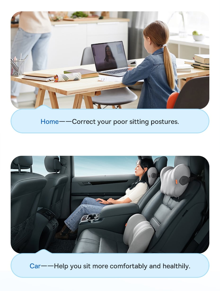 Baseus ComfortRide Series Car Headrest Lumbar Pillow 12