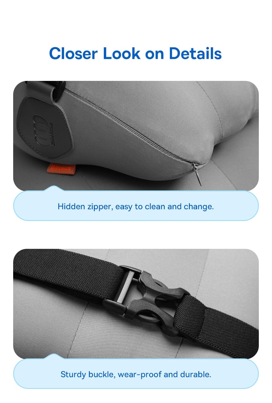 Baseus ComfortRide Series Car Headrest Lumbar Pillow 13