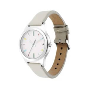 Fastrack NR6152SL06 Stunners White Dial Grey Leather Strap Womens Watch 3
