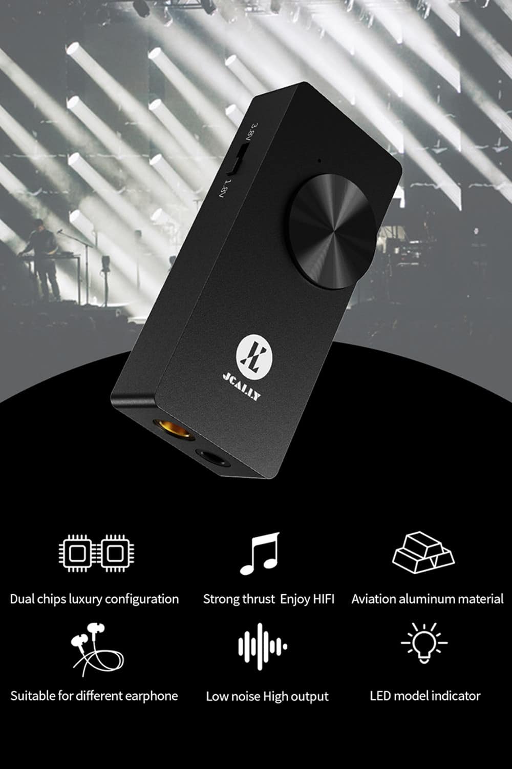 Jcally AP10 Portable Headphone DAC Amplifier 4