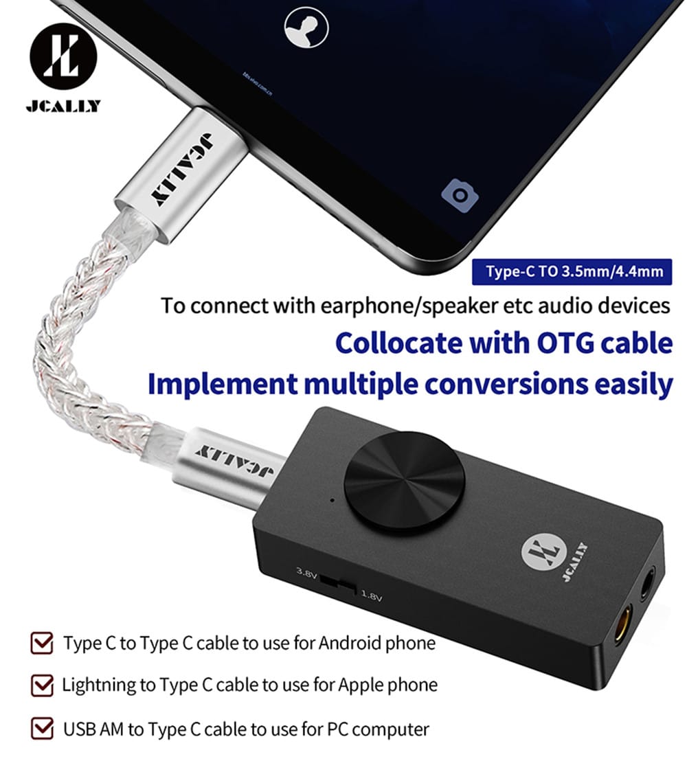 Jcally AP10 Portable Headphone DAC Amplifier 5