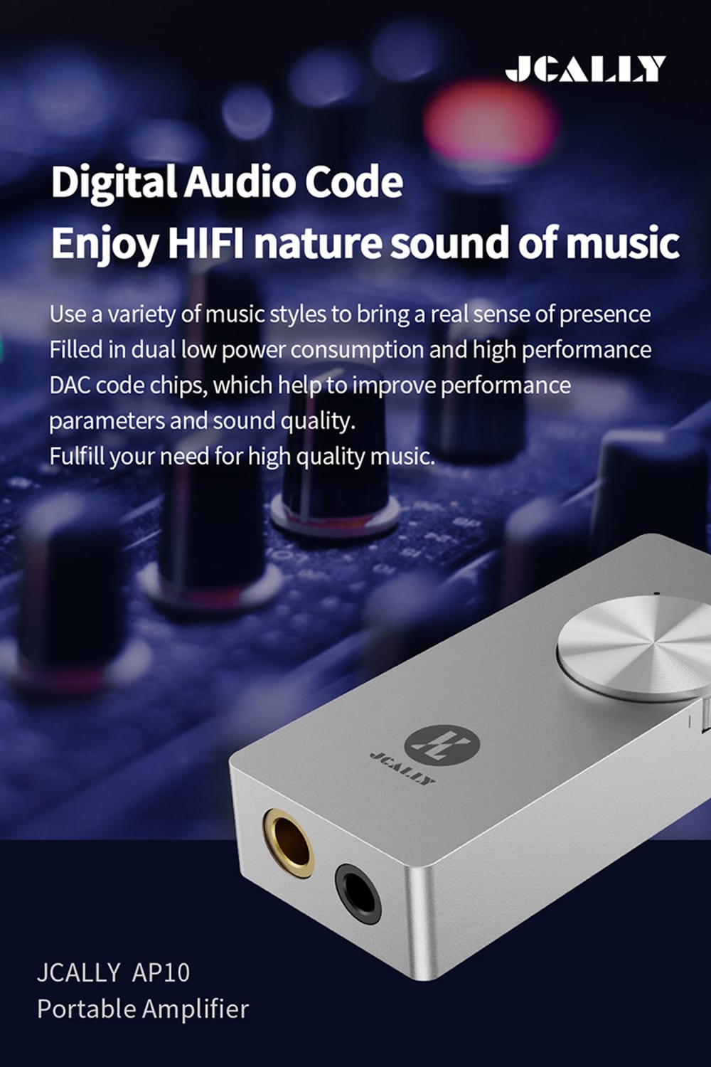 Jcally AP10 Portable Headphone DAC Amplifier 6