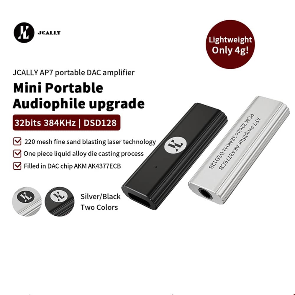 Jcally AP7 Portable Type C to 3.5mm Headphone DAC Amplifier 3