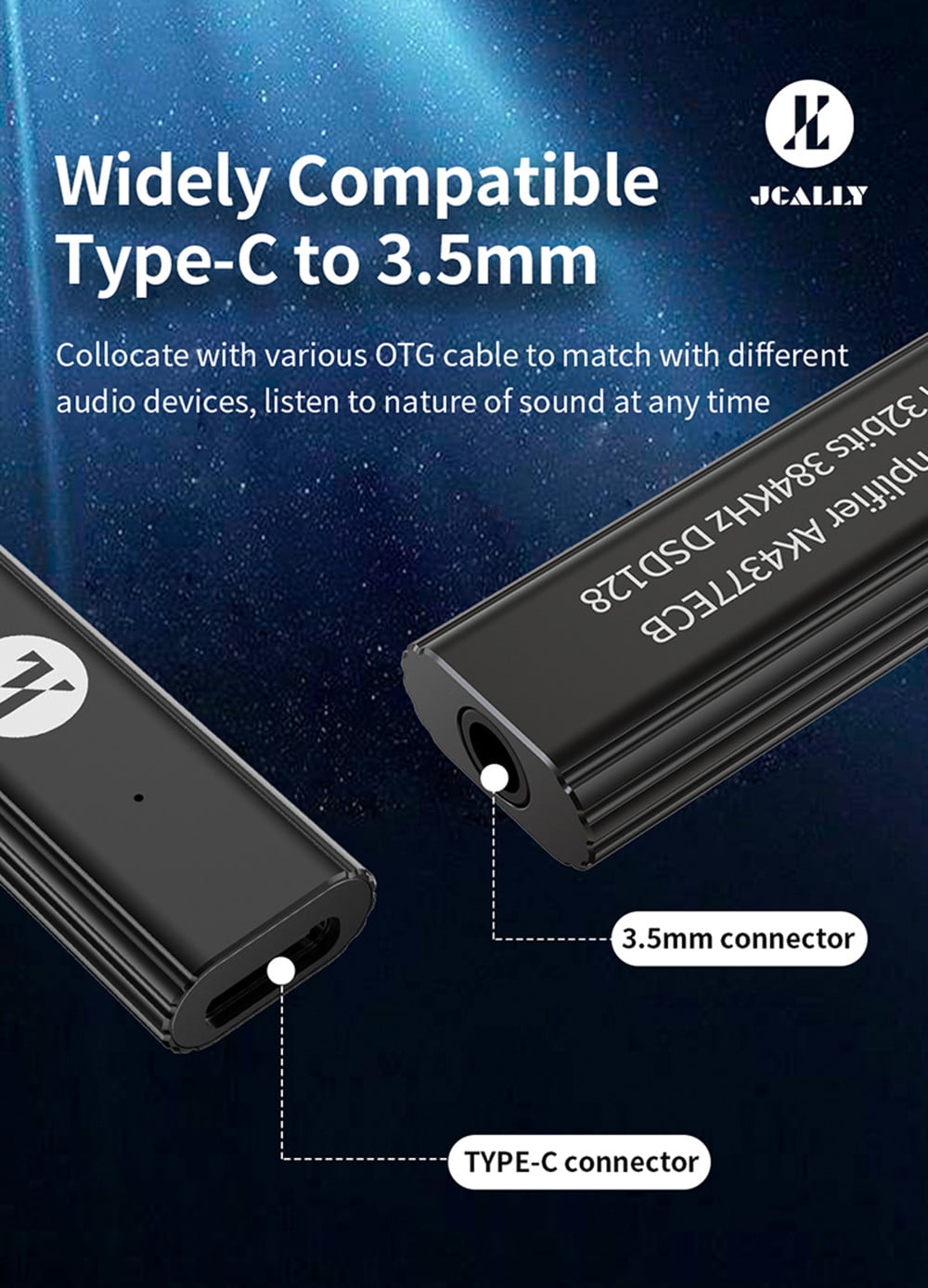 Jcally AP7 Portable Type C to 3.5mm Headphone DAC Amplifier 8