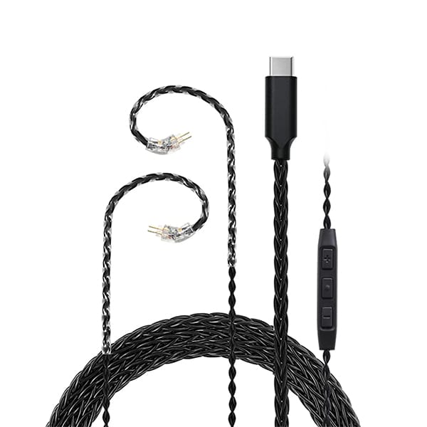 Jcally TC08 Pro 2 Pin 8 Core Type-C Earphone Upgrade Cable with Mic