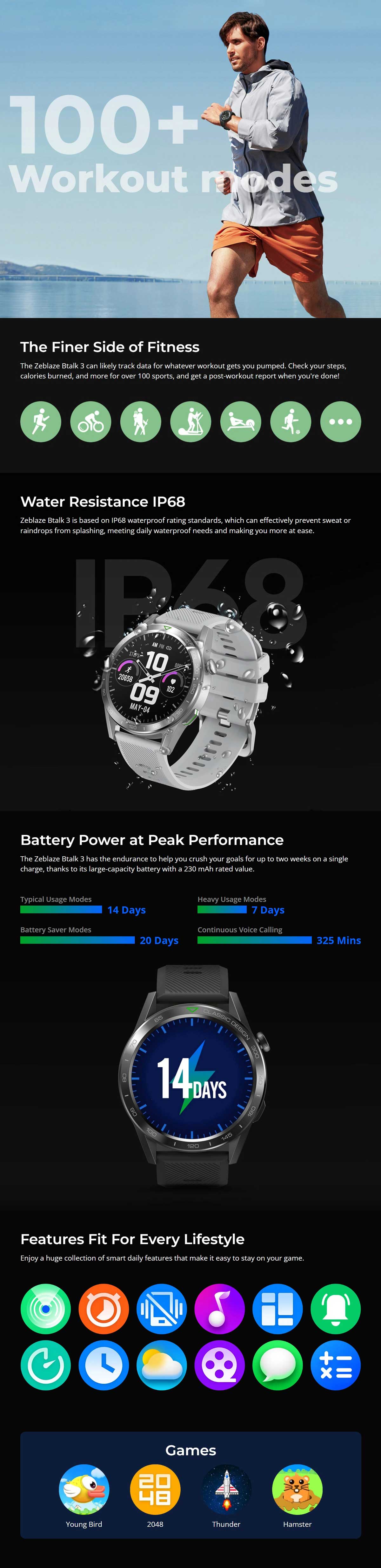 Zeblaze BTALK 3 Bluetooth Calling Smart Watch 5