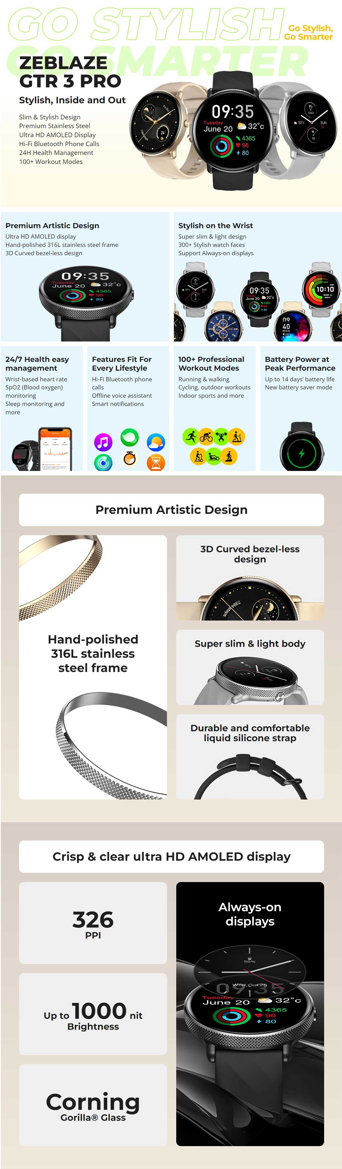 Zeblaze GTR 3 Bluetooth Calling Smartwatch Price in Bangladesh