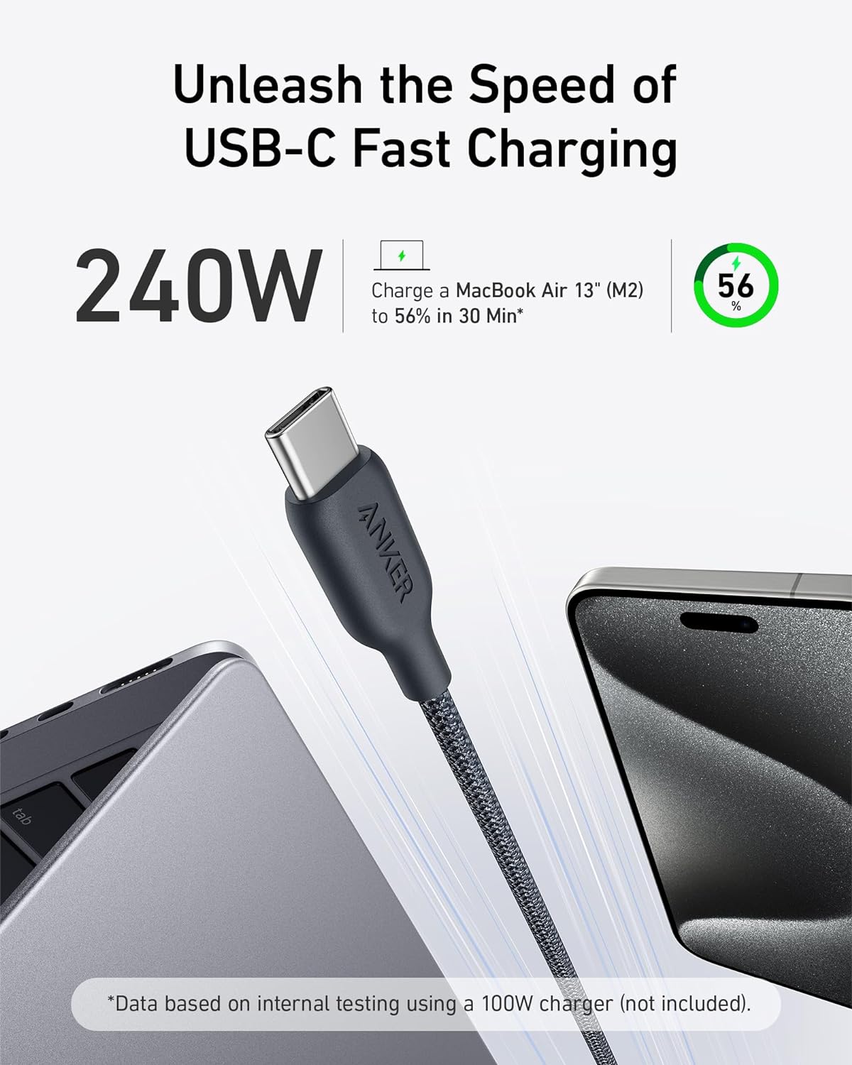 Anker 544 240W USB C to USB C Bio Based Cable 3 1