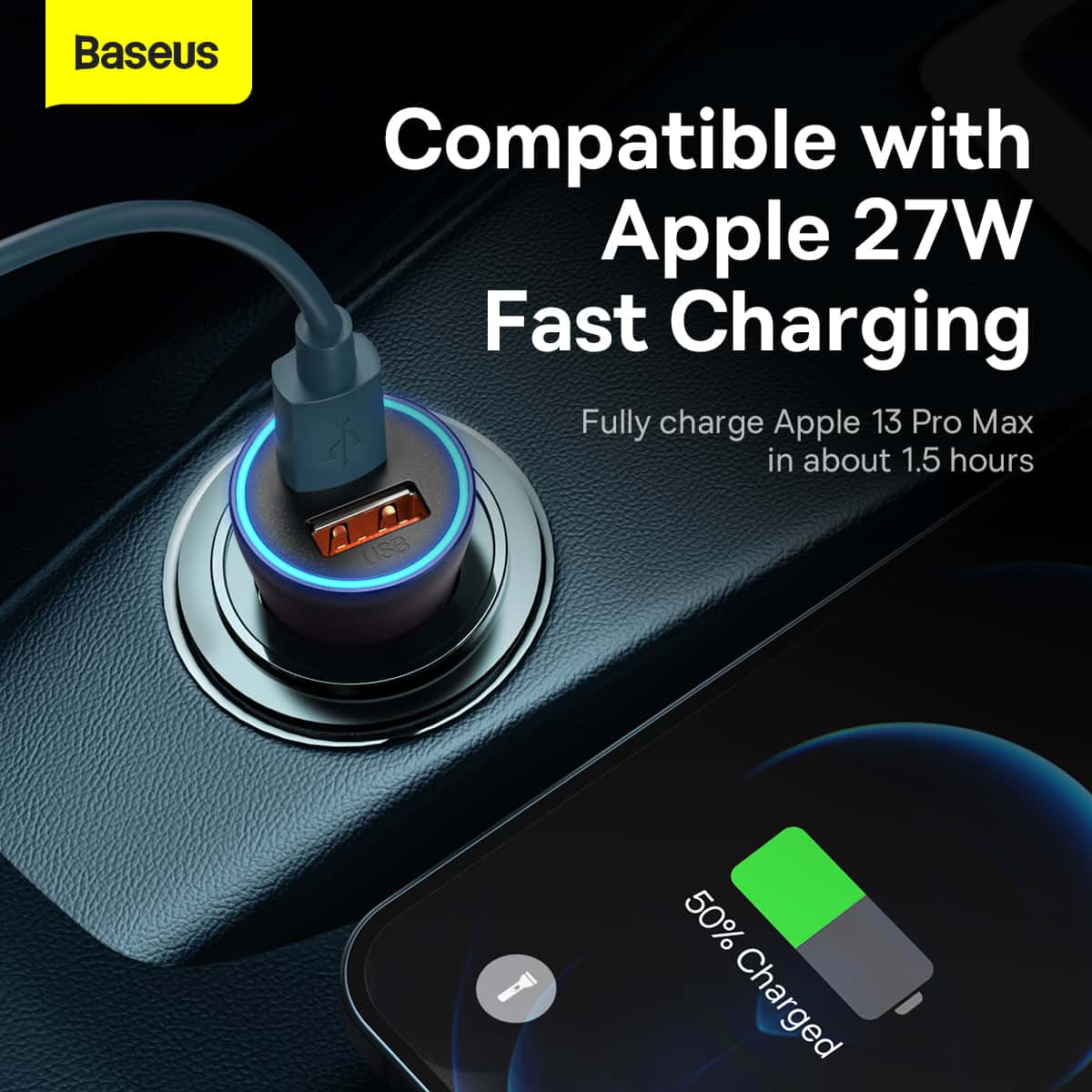 Baseus Golden Contactor Max UC 60W Dual Fast Charger Car Charger 7