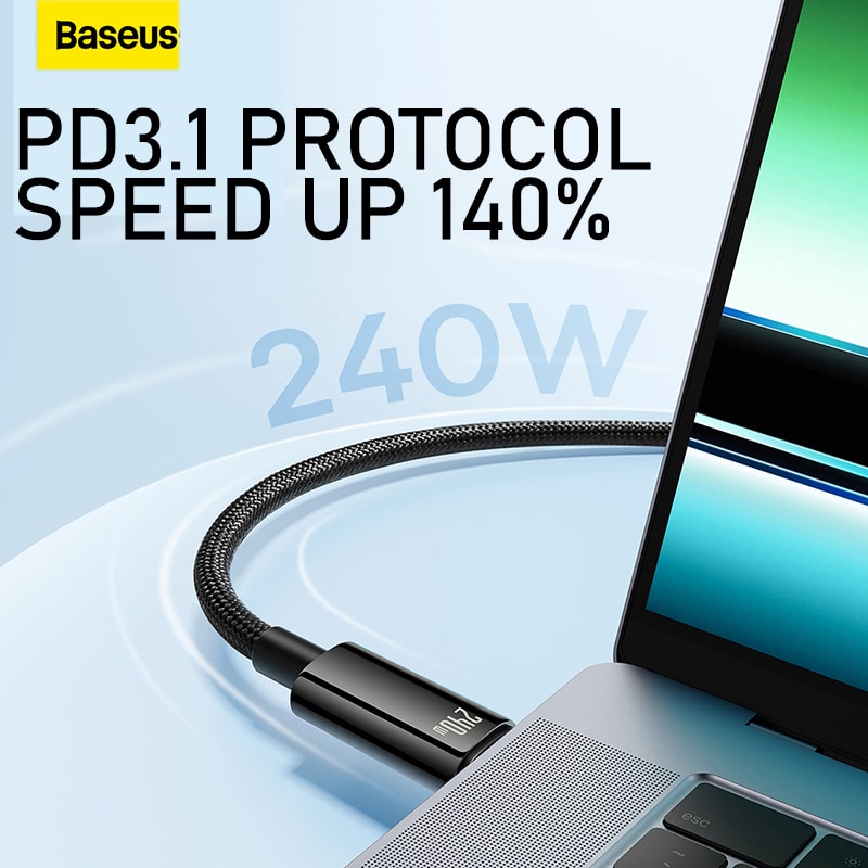 Baseus Tungsten Gold 240W PD3.1 USB Type C to Type C Cable 4